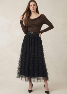 Angel Eye Moonlit Tulle Skirt in Black