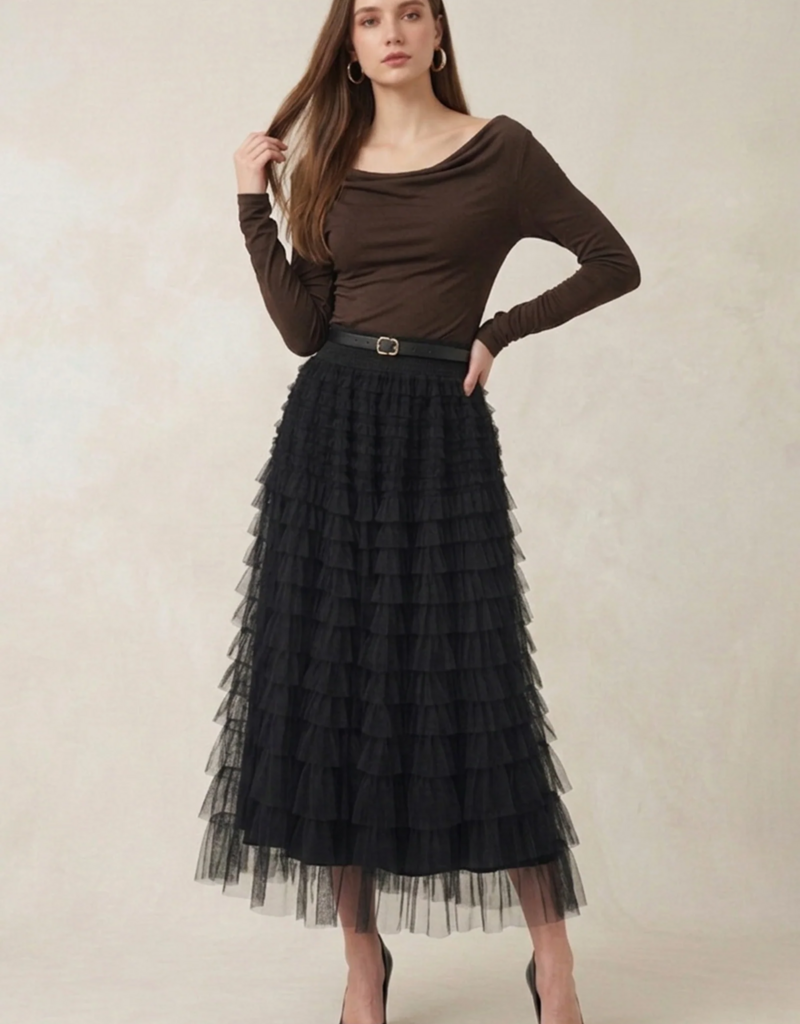 Angel Eye Moonlit Tulle Skirt in Black