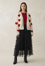 Angel Eye Lake Open Cardigan With Heart Detail in Cream
