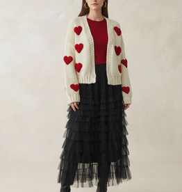 Angel Eye Lake Open Cardigan With Heart Detail