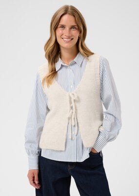 Cream Cladine Knit Slipover in Oatmeal