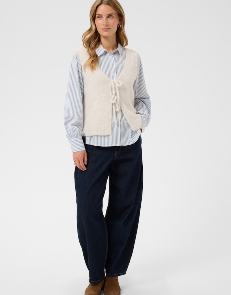 Cream Cladine Knit Slipover in Oatmeal