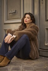 Cream Drama Faux Fur Jacket