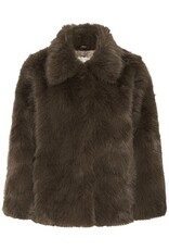 Cream Drama Faux Fur Jacket