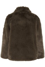Cream Drama Faux Fur Jacket