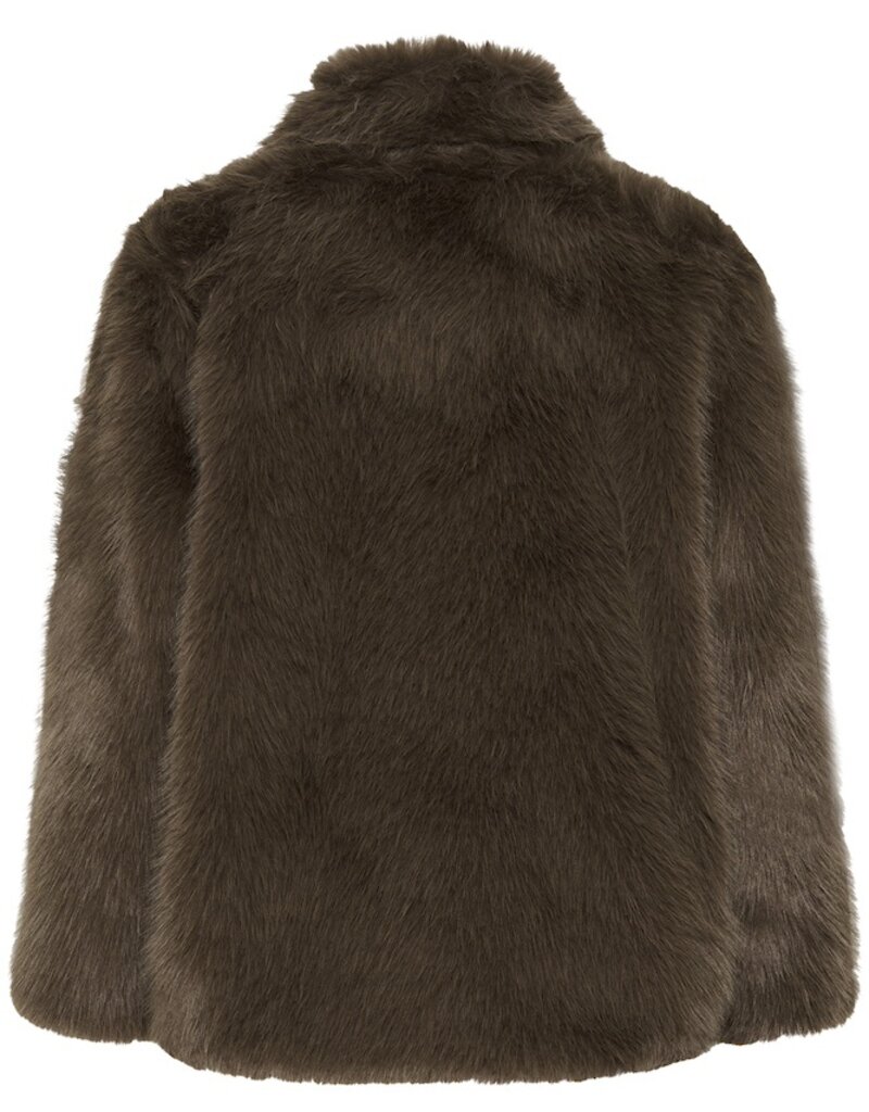 Cream Drama Faux Fur Jacket