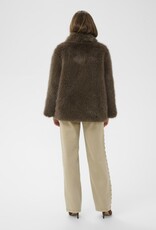 Cream Drama Faux Fur Jacket
