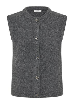 B.Young Omea Knit Vest with Floral Beaded Buttons