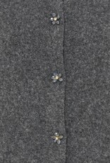 B.Young Omea Knit Vest with Floral Buttons in Dark Grey