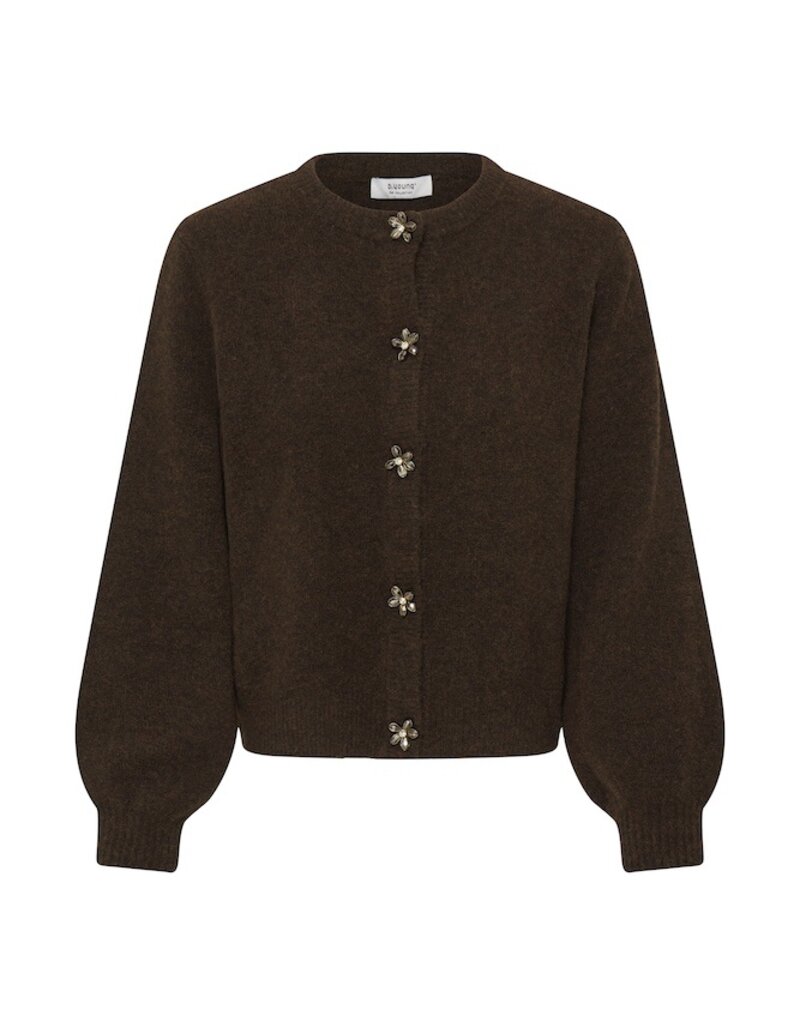 B.Young Omea Deco Cardigan with Floral Buttons in Java