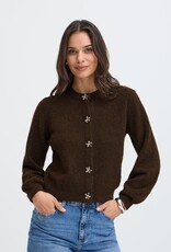 B.Young Omea Deco Cardigan with Floral Buttons in Java