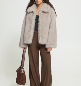 ICHI Hayana Faux Fur Jacket