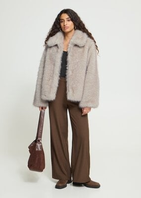 ICHI Hayana Faux Fur Jacket