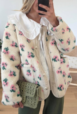 Rosa Clothing *BEST SELLER* Floral Sherpa Jacket in Pink Daisy