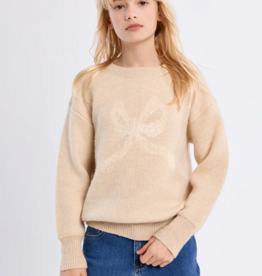 Molly Bracken Kids Berri Bow Kids Pullover in Beige