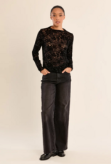 Molly Bracken Kasia Burnout Turtleneck in Black
