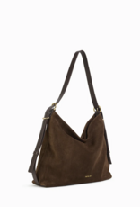 Nat & Nin Moreen Slouch Bag in Ebene Brown Suede