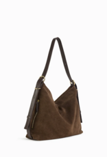 Nat & Nin Moreen Slouch Bag in Ebene Brown Suede