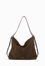 Nat & Nin Moreen Slouch Bag in Ebene Brown Suede