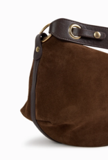 Nat & Nin Hera Two Strap Slouch Bag in Ebene Brown Suede