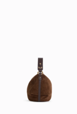 Nat & Nin Hera Two Strap Slouch Bag in Ebene Brown Suede