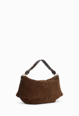 Nat & Nin Hera Two Strap Slouch Bag in Ebene Brown Suede