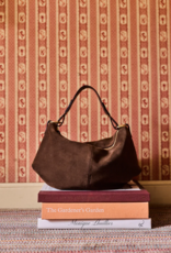 Nat & Nin Hera Two Strap Slouch Bag in Ebene Brown Suede