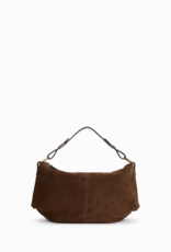 Nat & Nin Hera Two Strap Slouch Bag in Ebene Brown Suede