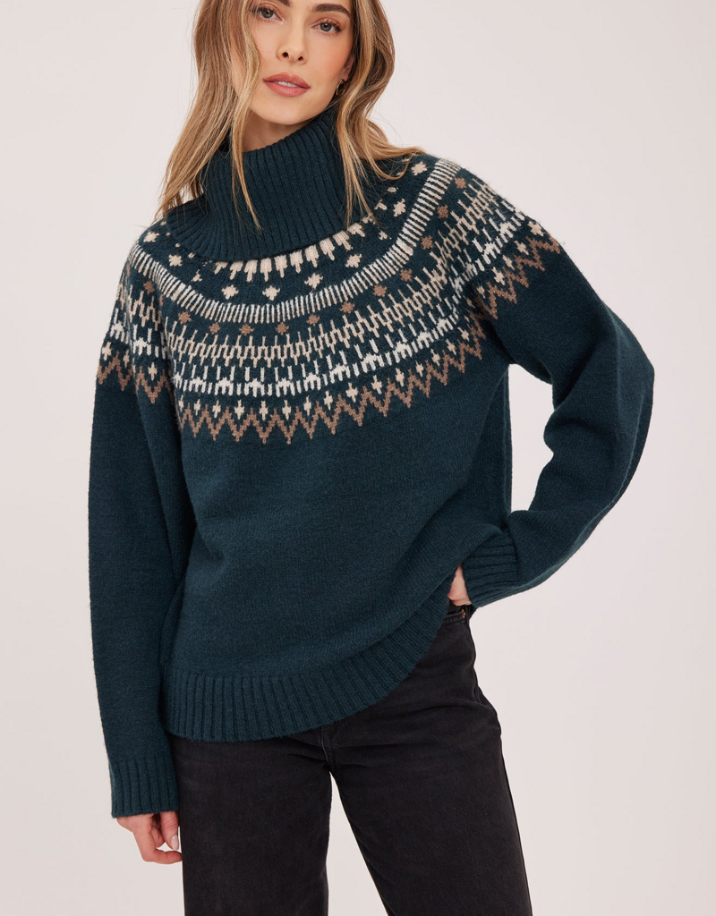 Gentle Fawn Freya Oversized Turtle Neck in Spruce Green