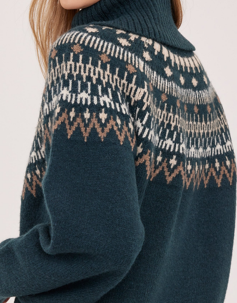 Gentle Fawn Freya Oversized Turtle Neck in Spruce Green