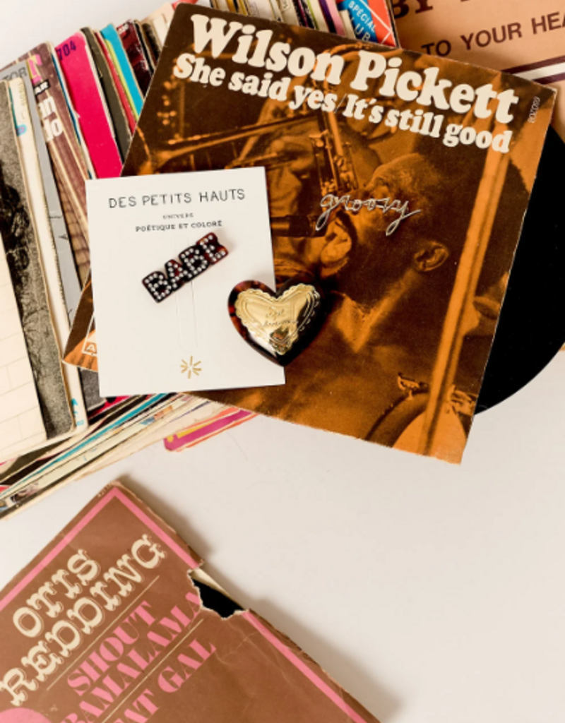 Des Petits Hauts Pamela Heart Brooch "DPH Loves You"