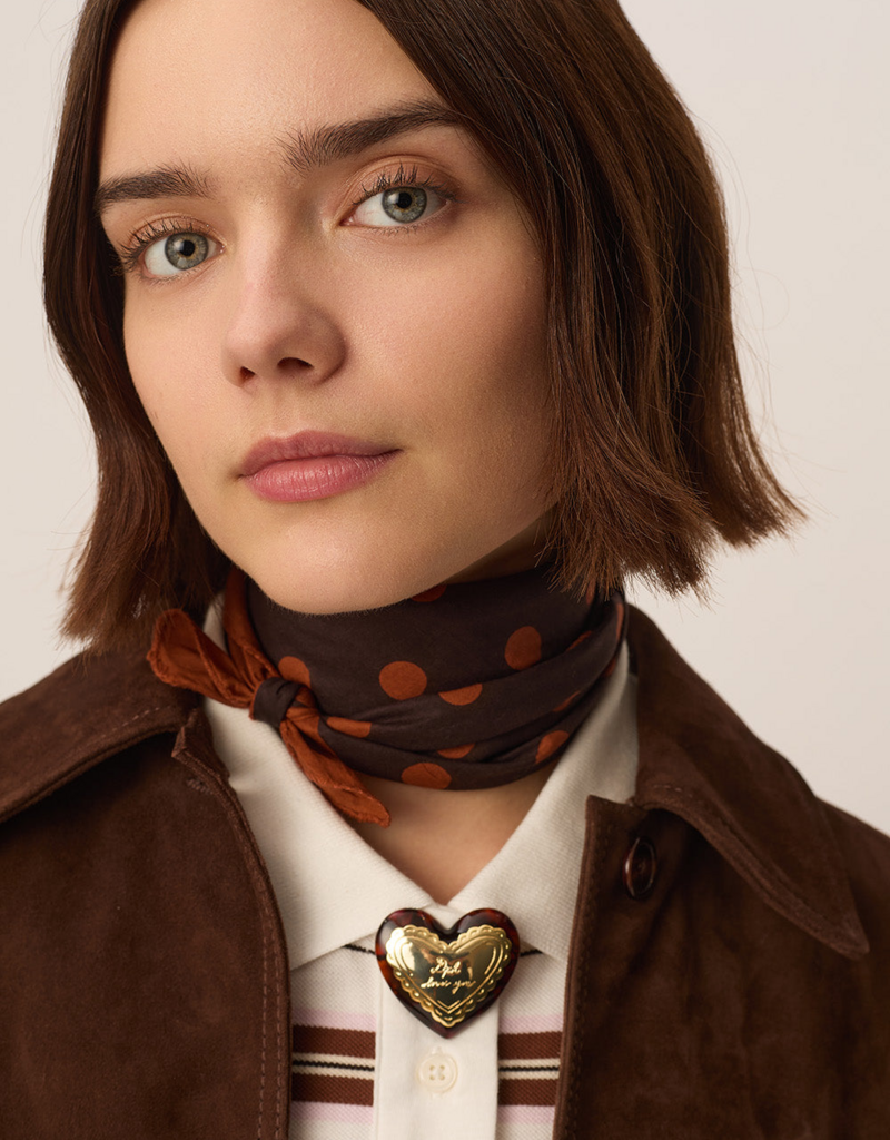 Des Petits Hauts Pamela Heart Brooch "DPH Loves You"