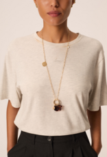 Des Petits Hauts Purple LOVE Bag Charm in Tortoise Shell