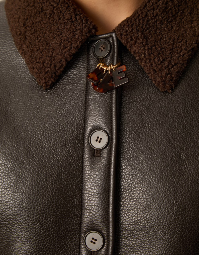 Des Petits Hauts Purple LOVE Bag Charm in Tortoise Shell