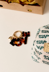 Des Petits Hauts Purple LOVE Bag Charm in Tortoise Shell