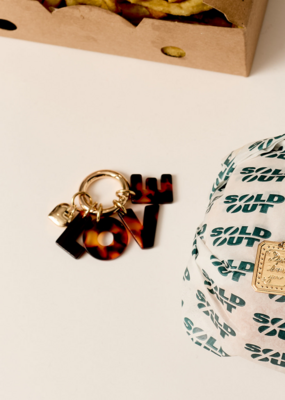 Des Petits Hauts Des Petits Hauts - Purple LOVE Bag Charm in Tortoise Shell