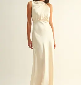 Adelyn Rae *Best Seller* Kate Cowl Maxi Dress in Champagne