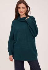 Gentle Fawn Astrid Oversied Sweater with Mock Collar in Spruce Green