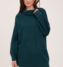 Gentle Fawn Astrid Oversized Sweater with Mock Collar in Spruce Green