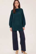 Gentle Fawn Astrid Oversied Sweater with Mock Collar in Spruce Green