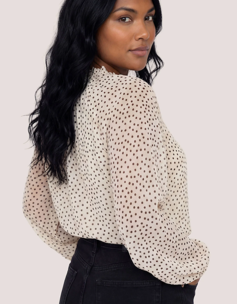 Gentle Fawn Annie Long Sleeve Blouse in Cream Polka-Dot
