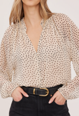 Gentle Fawn Annie Long Sleeve Blouse in Cream Polka-Dot