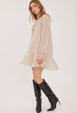 Gentle Fawn Esmeralda Long Sleeve Mini Dress With Collar Detail in Cream Polka-Dot