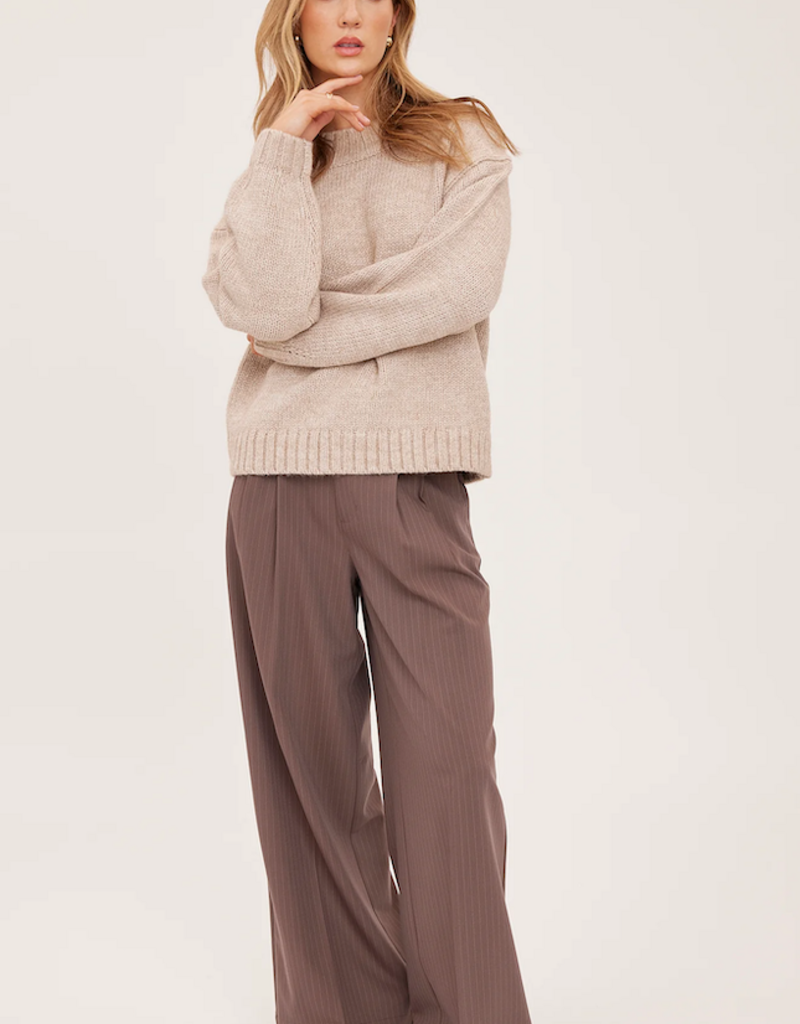 Gentle Fawn Collins Double Pleated Pinstripe Pant in Café