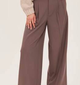 Gentle Fawn Collins Double Pleated Pinstripe Pant in Café
