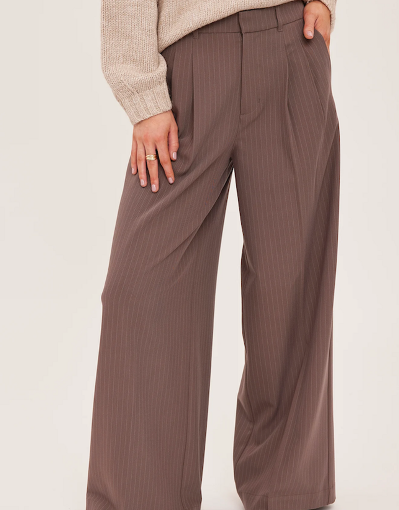 Gentle Fawn Collins Double Pleated Pinstripe Pant in Café