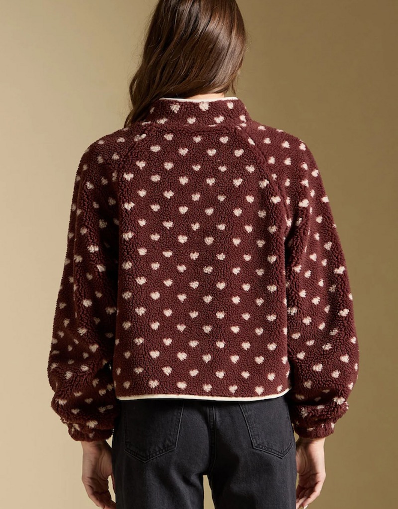 Saltwater Luxe Deeda Sherpa Jacket With Snaps in Merlot