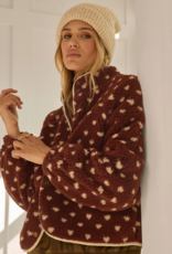 Saltwater Luxe Deeda Sherpa Jacket With Snaps in Merlot