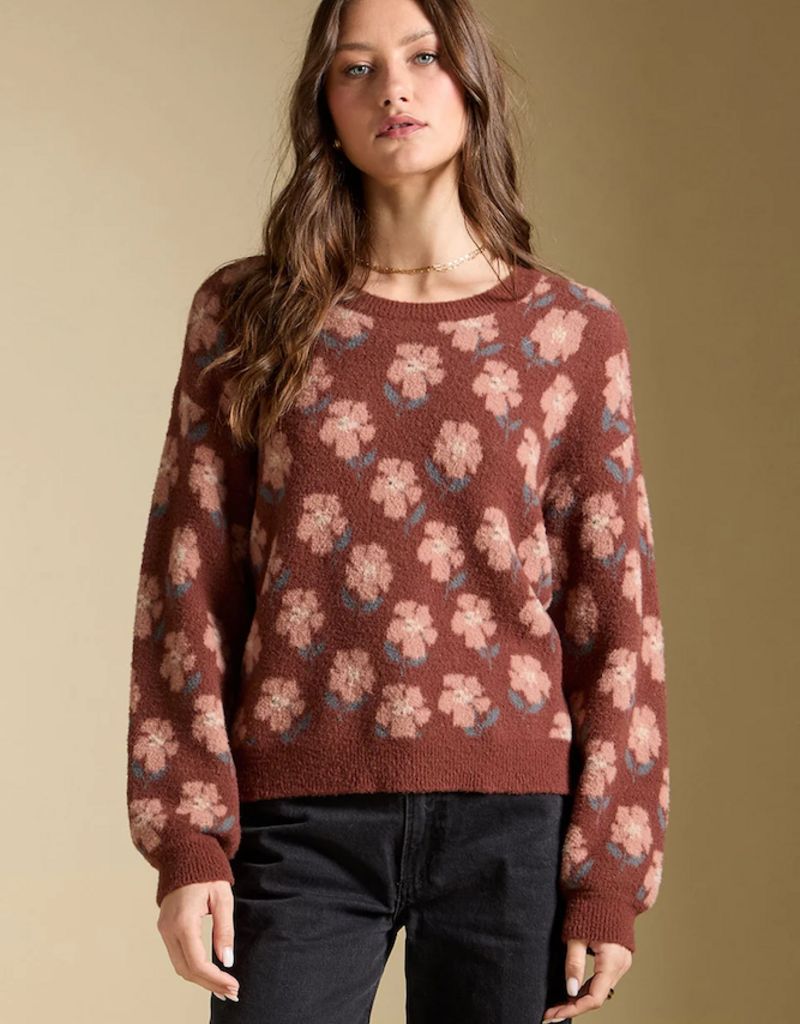 Saltwater Luxe Vincent Pullover Knit Sweater in Merlot