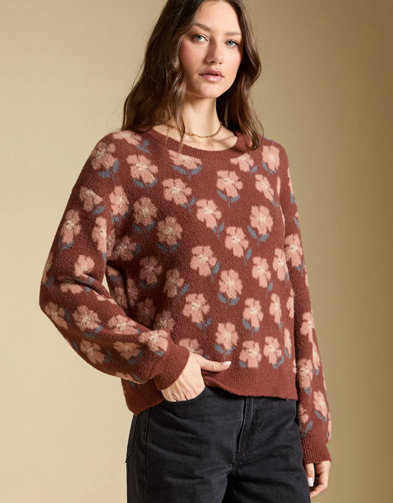 Saltwater Luxe Vincent Pullover Knit Sweater in Merlot